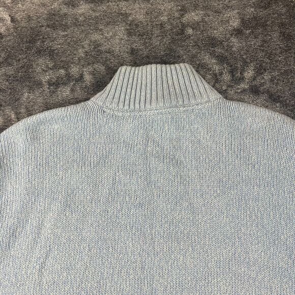 Vtg Paul & Shark Yachting Pure New Wool Knitted 1/4 Zip Sweater Blue L Italy - Picture 10 of 12